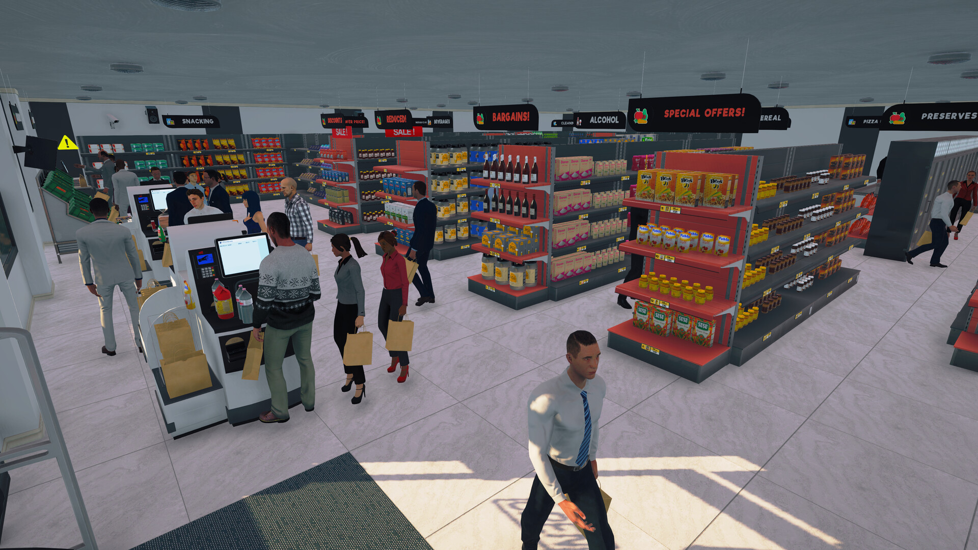 Shoppers shop in Supermarket Simulator