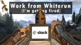 Skyrim fan works his 9-5 job from within the RPG, battling bandits while tackling emails and facing dragons during PowerPoints: “Work from home became work from Whiterun”